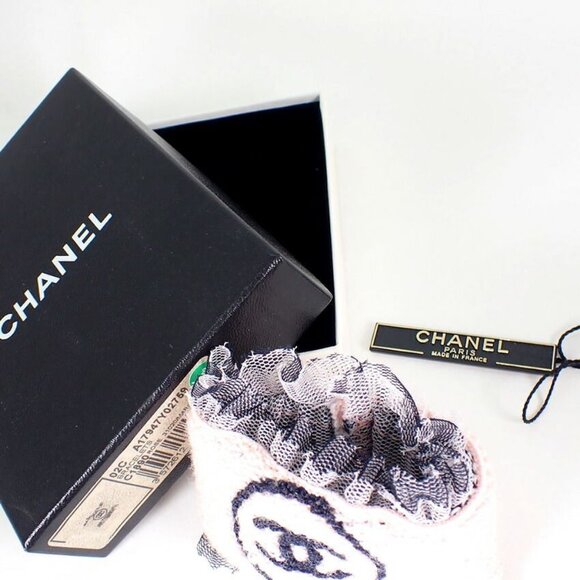 Authentic CHANEL COCO Lace Pile Wristband Women’s Sports Punk Tennis Bracelet - Picture 4 of 8